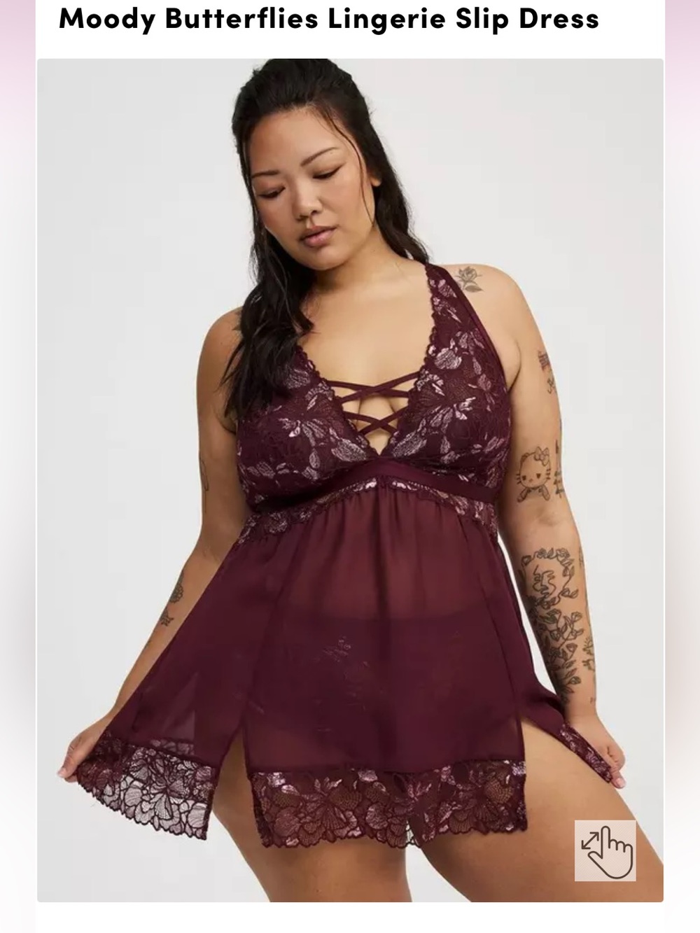 Torrid Lace Trim Chiffon Babydoll